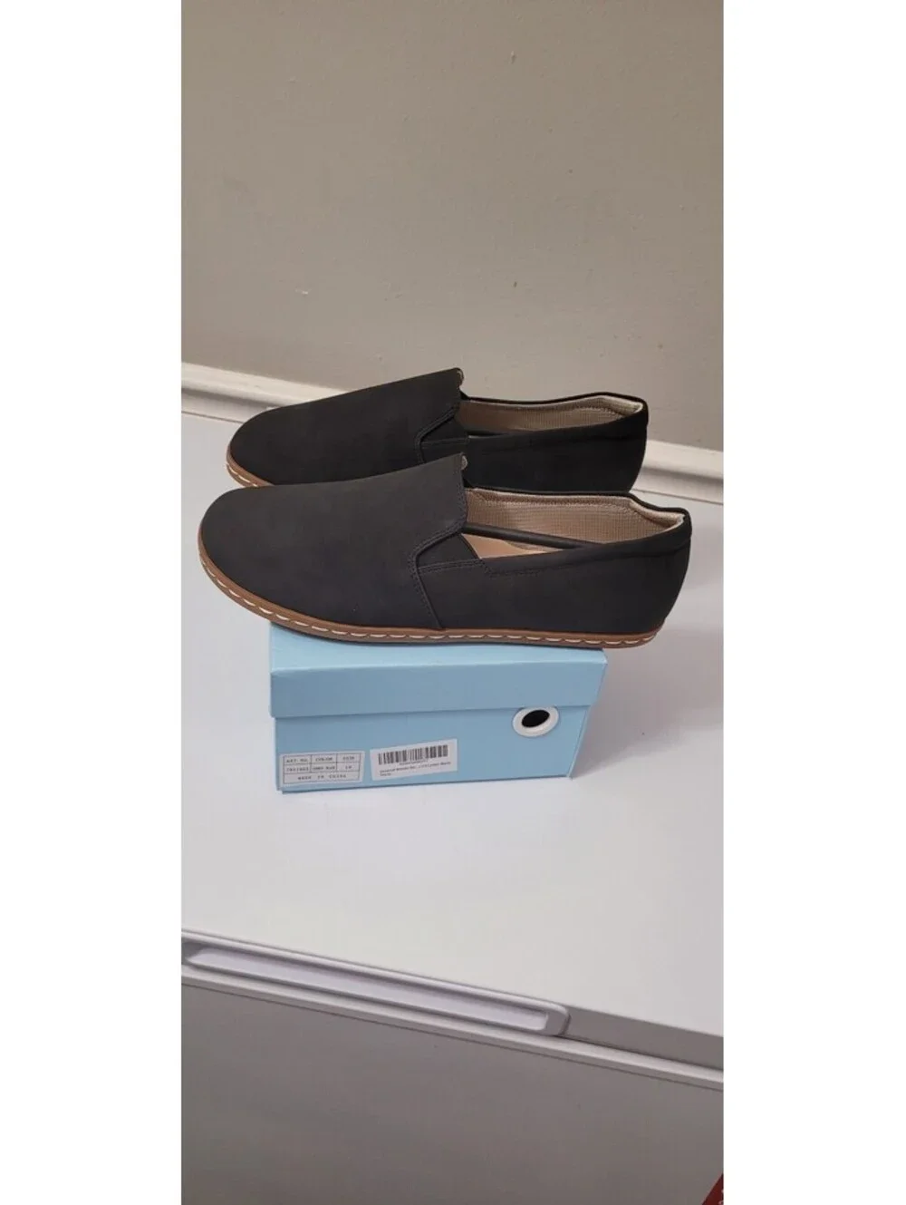 benassal Women's Slip-On Flats Carbon Black Size 10
